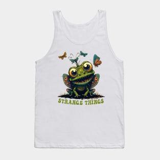 Strange Things -  cute frog playing with butterflies Tank Top